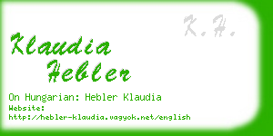 klaudia hebler business card